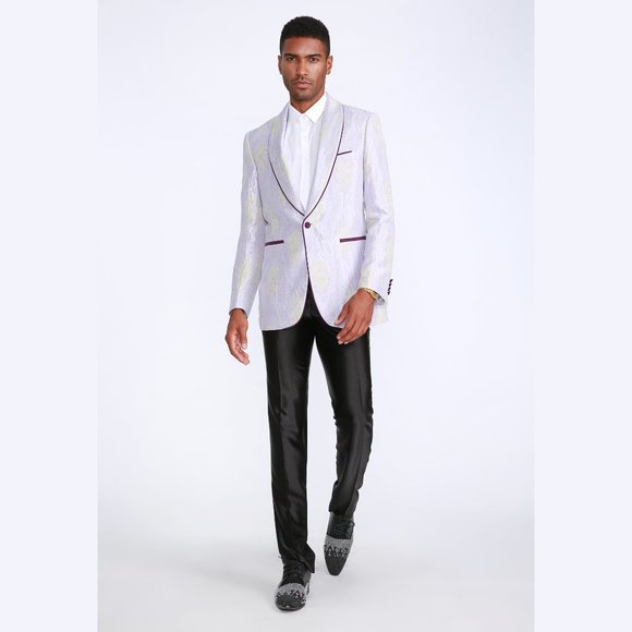 Empire™ (TV Series) Blazer Floral Pattern Jacket w/ Satin Trim Shawl Collar
